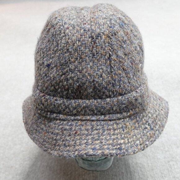 Vintage Harrods Bucket Hat Brown Tweed Wool Check 6 7/8 Made in England - Picture 1 of 7